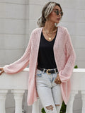 FASHION SOLID COLOR CARDIGAN FLARED SLEEVE SWEATER