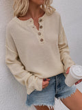 FASHION SOLID COLOR PULLOVER V-NECK SWEATER
