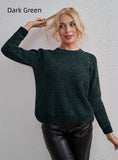 STYLISH SOLID COLOR VERSATILE TOP ROUND NECK SWEATER