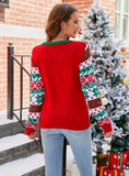 FASHION CHRISTMAS TREE EMBROIDERED KNITTED SWEATER