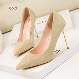 SHINY HIGH-HEELED POINTED THIN HEELS SHOES