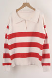 Women Striped Stitching Sweater