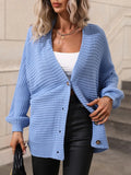 CLASSY SOLID COLOR KNITTED CARDIGAN LOOSE SWEATER