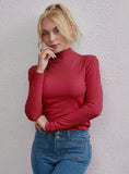 FASHION SOLID COLOR TOP SLIM TURTLE NECK SWEATER