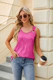 SOLID COLOR SLEEVELESS VEST METAL RING TOP