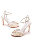 10CM FISHMOUTH HIGH-HEELED PEARL SANDALS