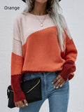 FASHION LOOSE ROUND NECK STRIPED SWEATER