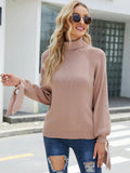CLASSY LONG SLEEVE KNIT LOOSE PULLOVER TURTLE NECK SWEATER