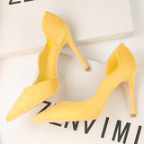THIN HIGH HEEL SUEDE POINTED SHOES