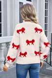 Round Neck Long Sleeve Bow Sweater