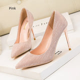 SHINY HIGH-HEELED POINTED THIN HEELS SHOES
