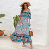 BOHEMIAN BEACH PRINT HOLIDAY LONG DRESS