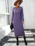 STYLISH WOMEN BUTTON LONG SWEATER DRESS