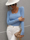 FASHION SOLID COLOR BUTTON PULLOVER SWEATER