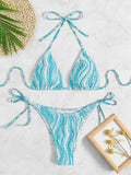 SEXY PRINT BACKLESS BEACH BIKINI