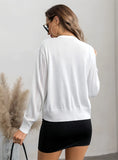 FASHION LONG-SLEEVED HOLLOW SINGLE-BREASTED SWEATER