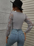 CLASSY CROCHETED HOLLOW PULLOVER ROUND NECK KNITTED SWEATER