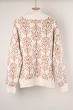 Turtleneck Flower Print Sweater