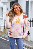 Multicolored Flowers Long Sleeve Sweater