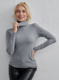 CLASSY FASHION SOLID COLOR SLIM TOP SWEATER
