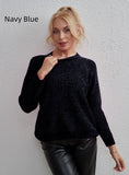 STYLISH SOLID COLOR VERSATILE TOP ROUND NECK SWEATER