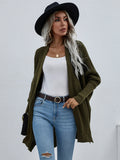 FASHION ROUND NECK KNIT CARDIGAN LOOSE SWEATER