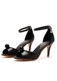 7 CM ROUND TOE HIGH HEELS SANDALS