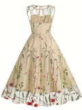 Floral A Line Scoop Party Dress