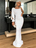 Flattering Silhouette One-Shoulder Party Sequin Dress