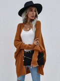 FASHION ROUND NECK KNIT CARDIGAN LOOSE SWEATER