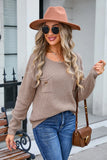 Women Long Sleeve Pullover Pocket Sweater