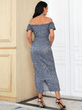 Elegant Pencil Silhouette Off-Shoulder Sequin Dress