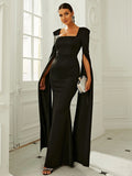 Dramatic Sleeves Sophisticated Black Formal Dress