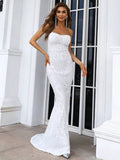 Sweetheart Neckline White Lace Mermaid Party Dress