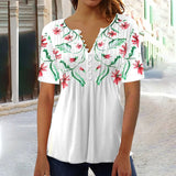 BLOOMING BUTTON-UP TEE