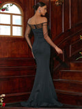 Black Exquisite Off-Shoulder Mermaid Party Dress