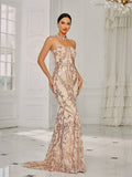Sequin Embellishments Strapless Beige Party Dress