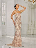 Sequin Embellishments Strapless Beige Party Dress