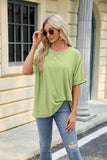 ROUND NECK LOOSE SHORT SLEEVE T-SHIRT TOP