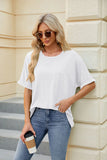 ROUND NECK LOOSE SHORT SLEEVE T-SHIRT TOP