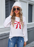 Long Sleeve Bow Knit Sweater