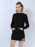 FASHION LONG-SLEEVED SOLID COLOR HIGH NECK SWEATER