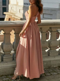 One Shoulder Pink Asymmetrical Hem Party Formal Dress