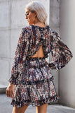 Elastic Cuffs Floral Print Dress
