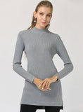 CLASSY SOLID COLOR SEMI-HIGH NECK SLIM LONG SLEEVE SWEATER