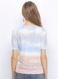 FASHION TIE-DYED SHORT-SLEEVED LOOSE ROUND NECK SWEATER