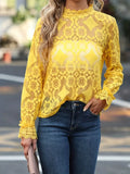 White Lace Scalloped Edges Blouse