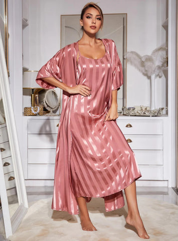 FASHION SLING LONG-SLEEVED NIGHTGOWN SUIT