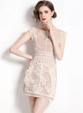 EMBROIDERED LACE FLOWER SWEET DRESS