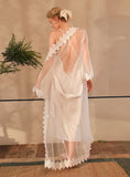 MESH LACE STITCHING NIGHTGOWN TWO-PIECE SUIT